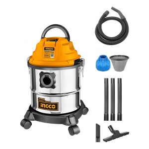 Aspiradora 12lt 1000w Ingco Vc12202 Color Plateado