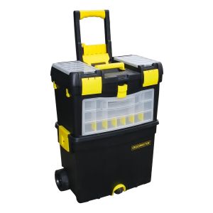 Caja De Herramientas Crossmaster 9931052 De Plástico Con Ruedas 47cm X 54cm X 63cm Negra Y Amarilla