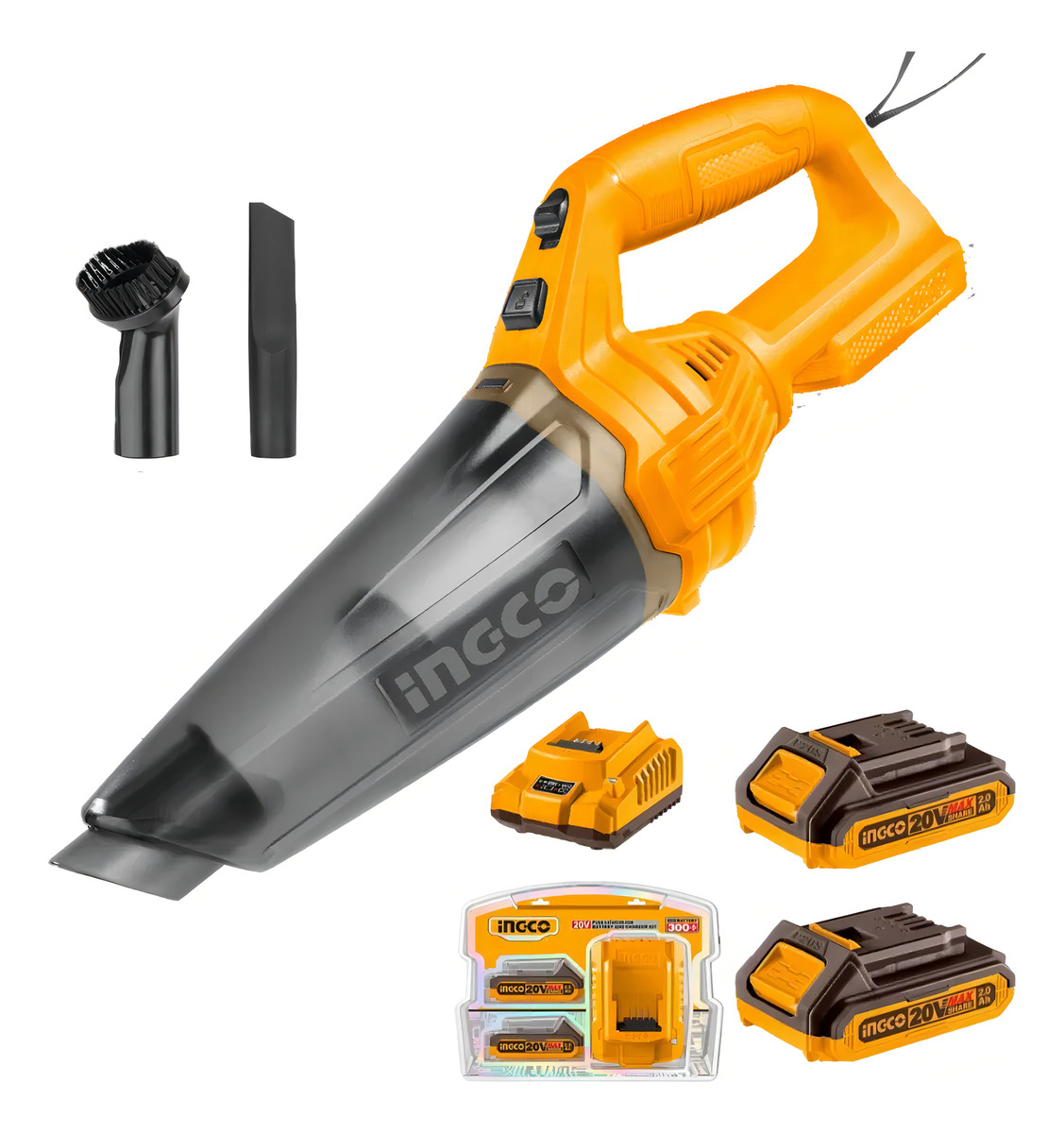 Aspiradora Ingco + 2 Baterias Y Carg Cvli2012612 Color Amarillo