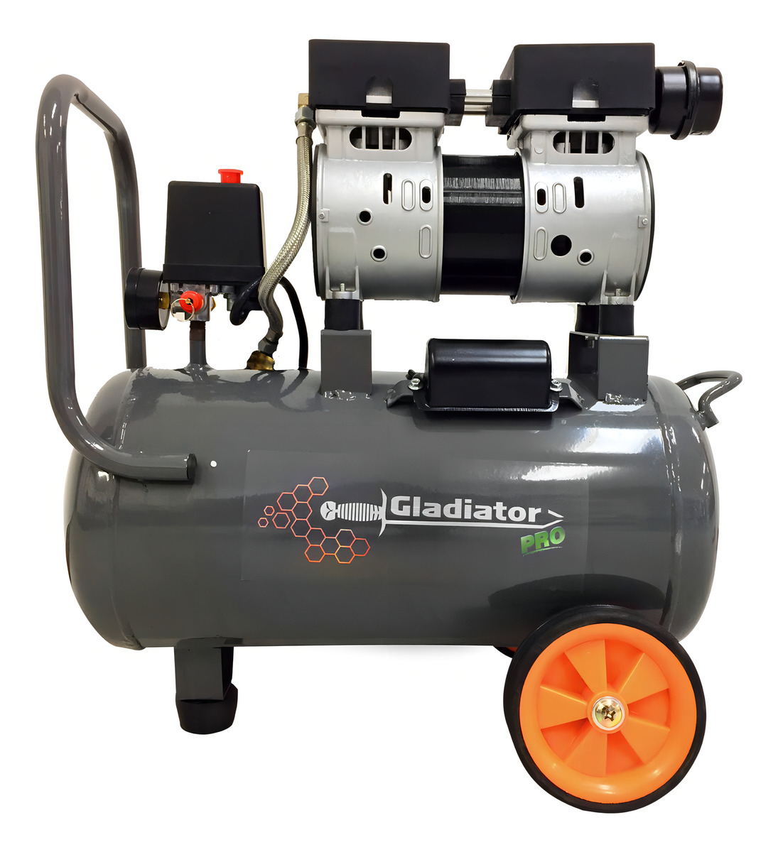 Compresor S/aceite 24l 3/4hp 550w 8bar Gladiator - Ce724/25 Color Gris Oscuro