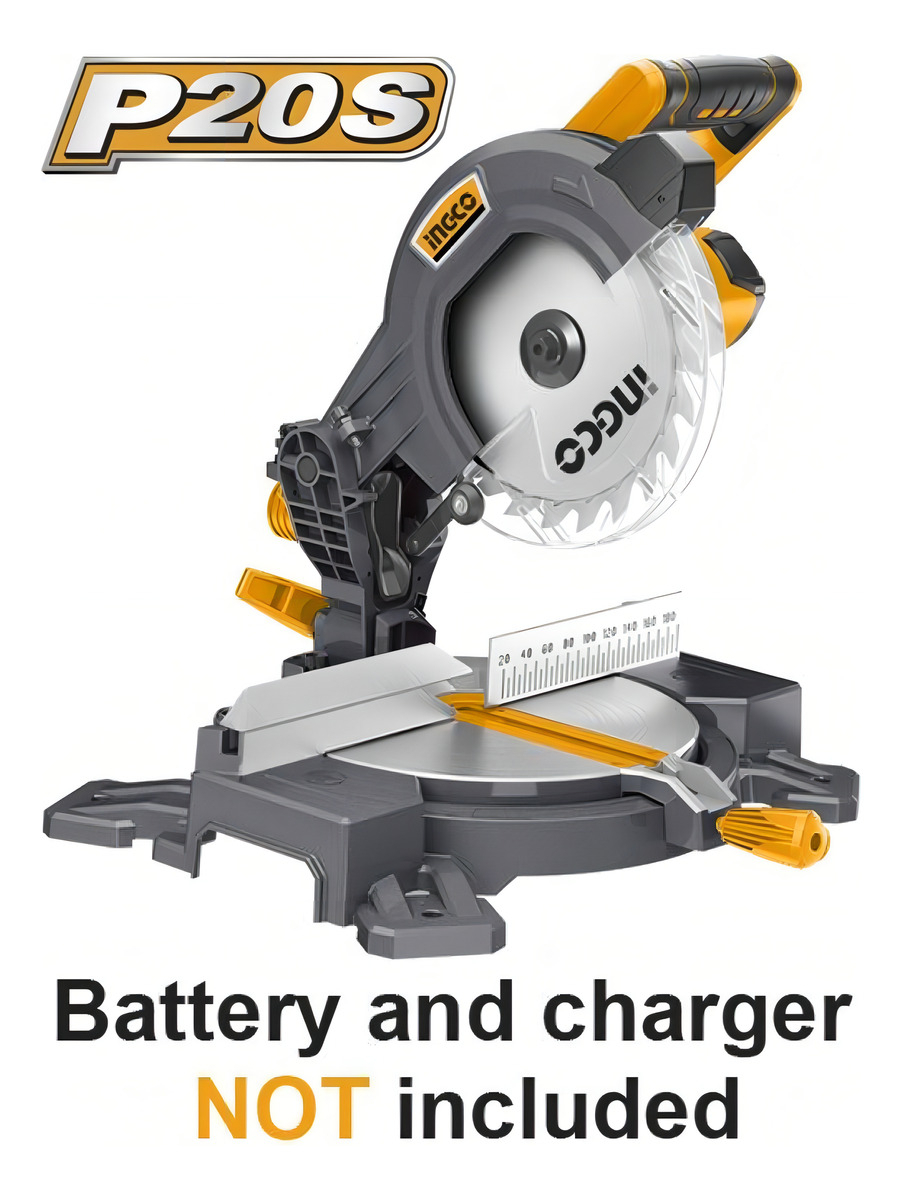 Sierra Ingletadora Bat Litio 210mm Ingco P20s Cms2001 Color Gris