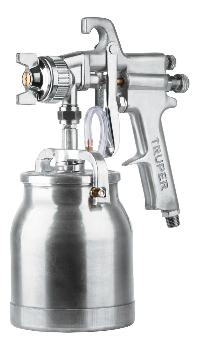 Pistola Para Pintar Alta Presion Aluminio Vaso 1l Truper Color Plateado - Imagen 5