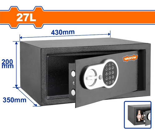 Caja Fuerte Digital 27lt Wadfow Web1535 - Smf Color Negro - Imagen 2