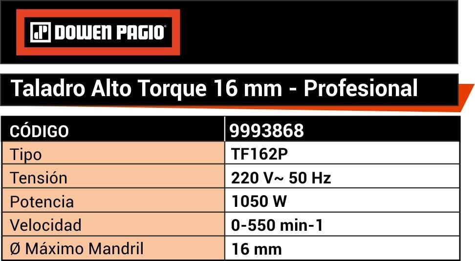 Taladro Usa Fuerza Alto Torque Para Pique1050 W Dowen Pagio Color Naranja Frecuencia 50 Hz - Imagen 2