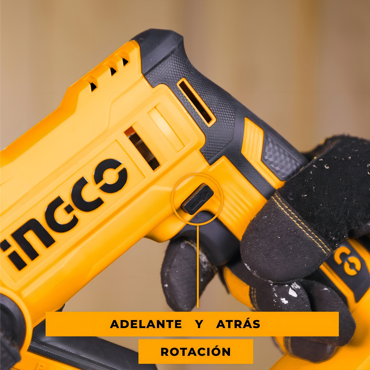 Rotomartillo Electroneumático Ingco P20s Crhli1601 Inalámbrico Amarillo Con 110w De Potencia - Imagen 5
