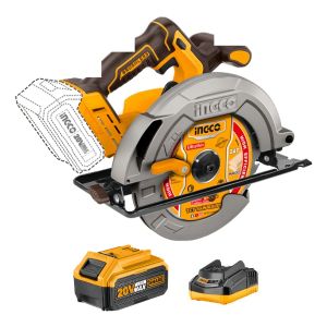 Sierra Circular Inalámbrica 7 1/4 Con Bat 4.0ah Y Cargador Color Amarillo Frecuencia Naranjo Ingco Industrial Csli1851