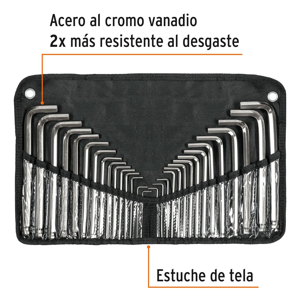 Llaves Allen Truper Juego 30 Piezas Estuche Plástico All-30 Color Cromado - Imagen 6