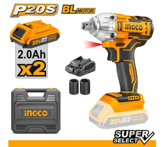 Llave De Impacto 1/2 PuLG Bateria 20v Ingco Ciwli2038 - Imagen 2