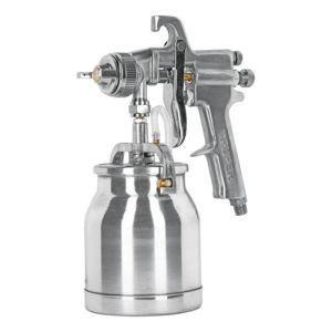 Pistola Para Pintar Alta Presion Aluminio Vaso 1l Truper Color Plateado