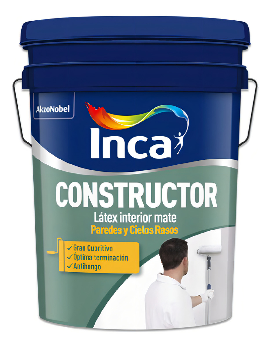 Pintura Interior Latex Antihongos Inca Constructor 4kg Color Blanco