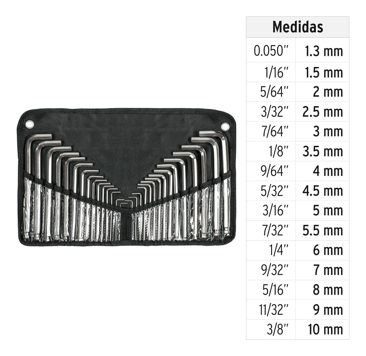 Llaves Allen Truper Juego 30 Piezas Estuche Plástico All-30 Color Cromado - Imagen 5