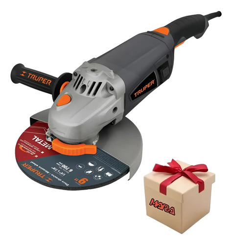 Amoladora Industrial Truper 9' Profesional 2300w + Regalo! Gris 60 Hz