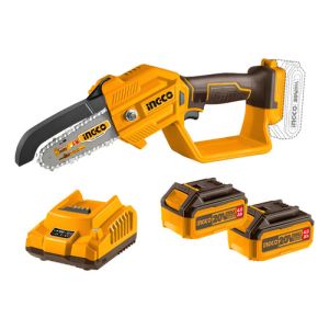 Mini Motosierra 5 P20s Cgsli2058 + 2 Bat 4ah + Cargador Mara Amarillo