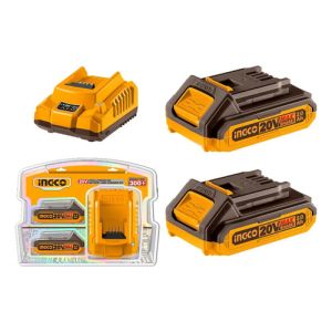Set De 2 Baterias 20v 2.0 Amp + 1 Carg. Ingco Fbcpk1222 Mara