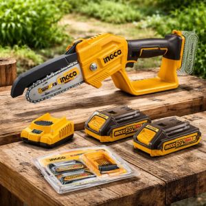 Mini Motosierra 5 20vp20s Cgsli2058 + 2bat + Cargador -mara Amarillo