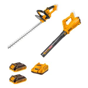 Combo Corta Cerco + Soplador Inalámbrico 20v Amarillo