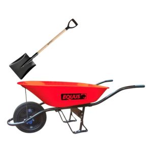 Carretilla Equus Rueda Maciza + Pala De Regalo! - Mara Rojo