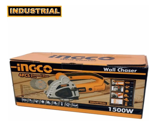Acanaladora De Muro O Pared Ingco 4 Discos 1500w + Regalo ! Amarillo - Imagen 5