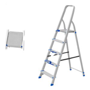 Escalera Familiar Aluminio 5 Escalones 120kg Wadfow Wld3h05 Plateado