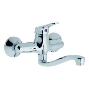 Monocomando Cocina Pared 8'' Bajo 35mm Tero Mcpp8bte Mara Plateado Cromado