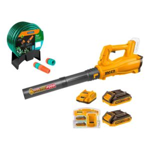 Sopladora 20v Con 2 Bateria Y Cargador Ingco Cabli203235 Amarillo