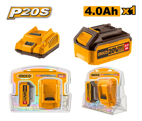Sopladora Con 1 Bateria 20v 4ah Y Cargador Ingco Cabli203235 Amarillo - Imagen 3