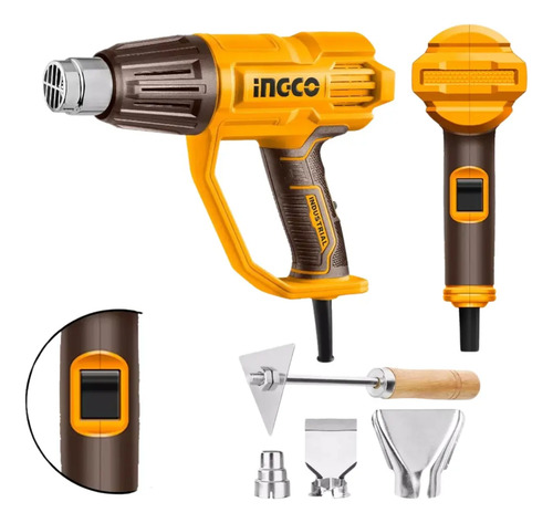 Pistola De Calor 2000w Ingco Hg200078 + Regalo! Amarillo - Imagen 4