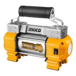 Compresor Auto 12 Volt 18amp Ingco Aac2508 120psi Gris/naranja