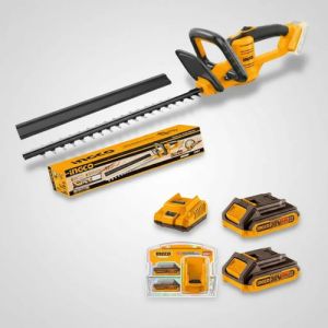 Kit Corta Cerco Chtli200181 + 2 Bat + Carg 20v P20s Ingco Naranja