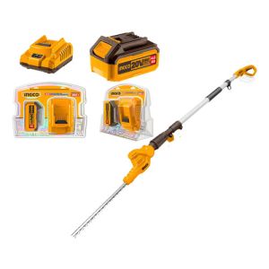 Cortacero De Altura Ingco + 1 Bateria 4ah + Cargador Mara Amarillo Con Negro