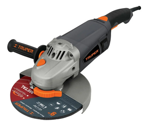 Amoladora Industrial Truper 9' Profesional 2300w + Regalo! Gris 60 Hz - Imagen 2