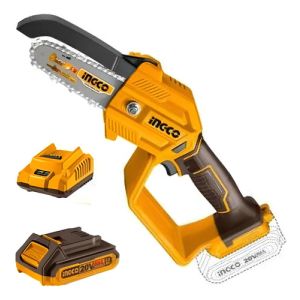 Mini Moto Sierra 5 20v Con Bat Y Car Ingco Cgsli20581 - Mara Naranja Claro