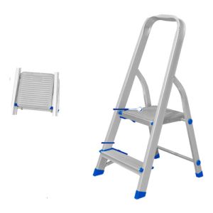 Escalera Familiar Aluminio 2 Escalones 120kg Wadfow Wld3h02 Plateado
