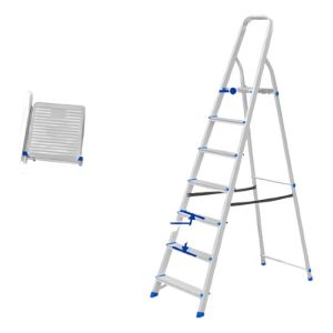 Escalera Familiar Aluminio 7 Escalones 120kg Wadfow Wld3h07 Plateado