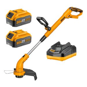 Cortadora De Césped, 2 Baterías, 20 V, 4 Ah, Cgtli20018 Ingco, Color Naranja