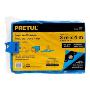 Lona Impermeable Protección Uv 3 X 4 Mt Colores Pretul Lp-34 Azul