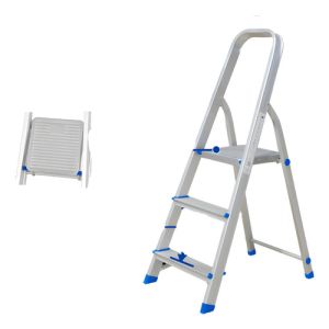 Escalera Familiar Aluminio 3 Escalones 120kg Wadfow Wld3h03 Inox