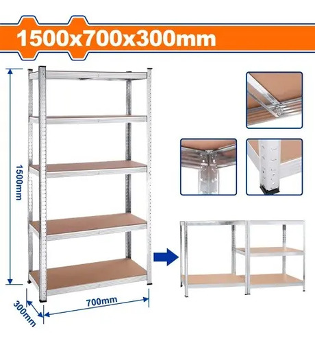 Estanteria 5 Niveles Ajustables 1500x700x300mm Wadfow Wts1a7 Blanco - Imagen 2