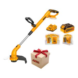 Bordeadora Con 1 Bat 20v 4ah + 1 Cargador Ingco + Regalo ! Anaranjado