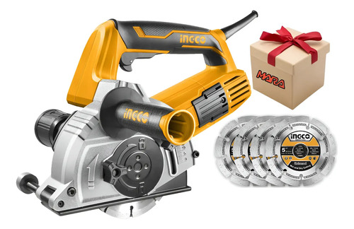 Acanaladora De Muro O Pared Ingco 4 Discos 1500w + Regalo ! Amarillo - Imagen 2