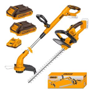 Kit Bordeadora A Bateria + Cortacerco Cosli240585 Ingco Mara Amarillo