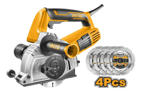 Acanaladora De Muro O Pared Ingco 4 Discos 1500w + Regalo ! Amarillo - Imagen 4