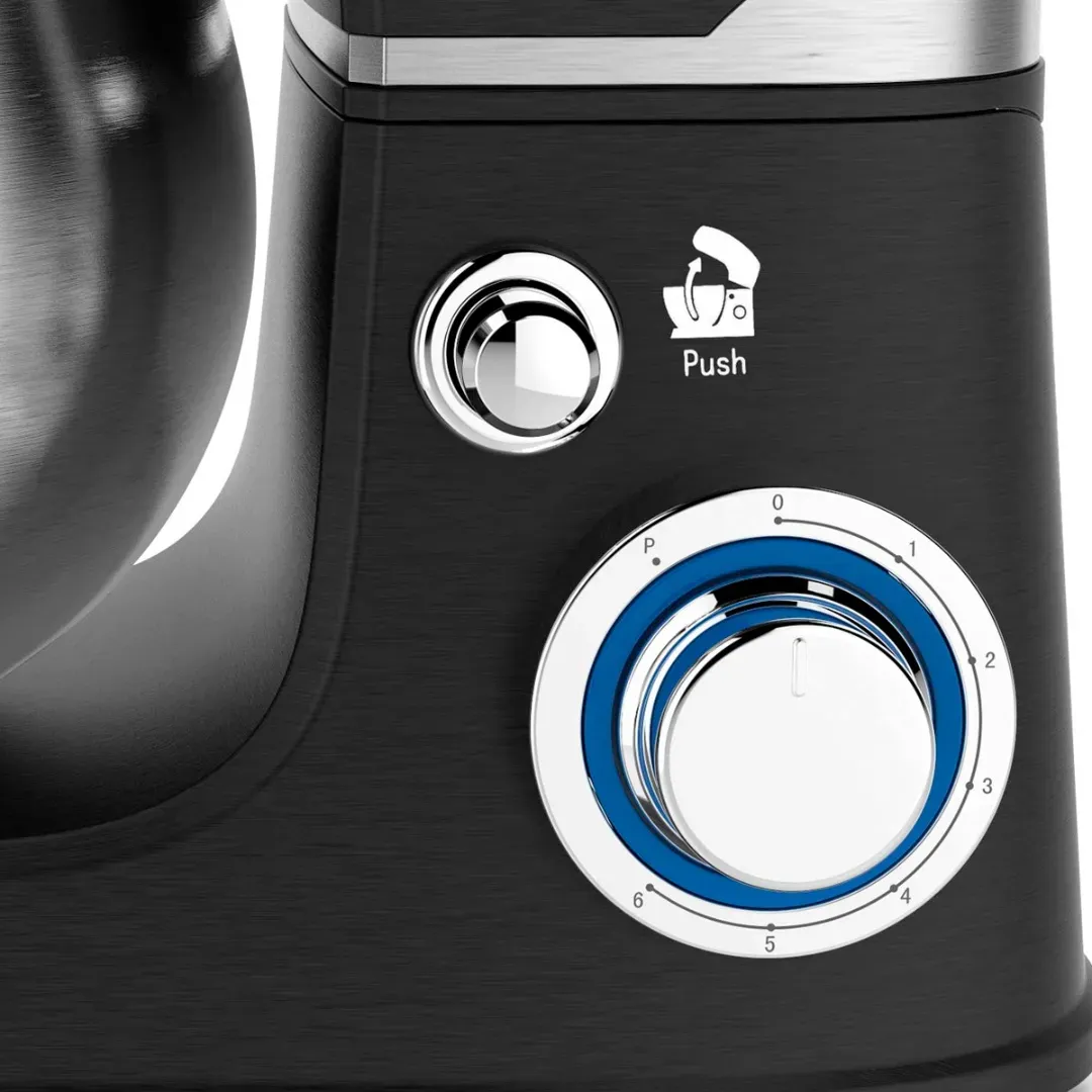 Batidora Planetaria Punktal PK-9370 1300W 5L Negra Acero 6 Velocidades - Imagen 3