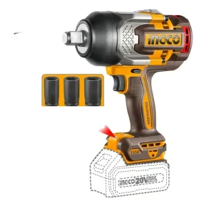 Llave de Impacto Inalámbrica Ingco Industrial CIWLI201351 Color Amarillo