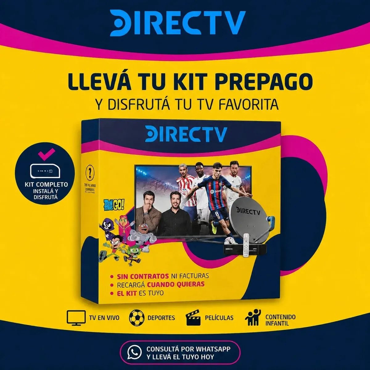 Decodificador Prepago Direct Tv Hd + Antena