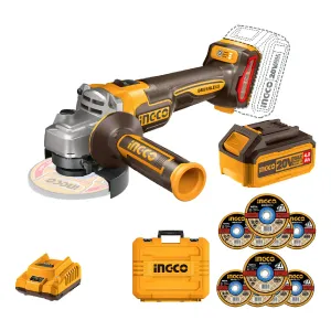 Set Amoladora Ingco 9000rpm Batería Cargador 10 Discos