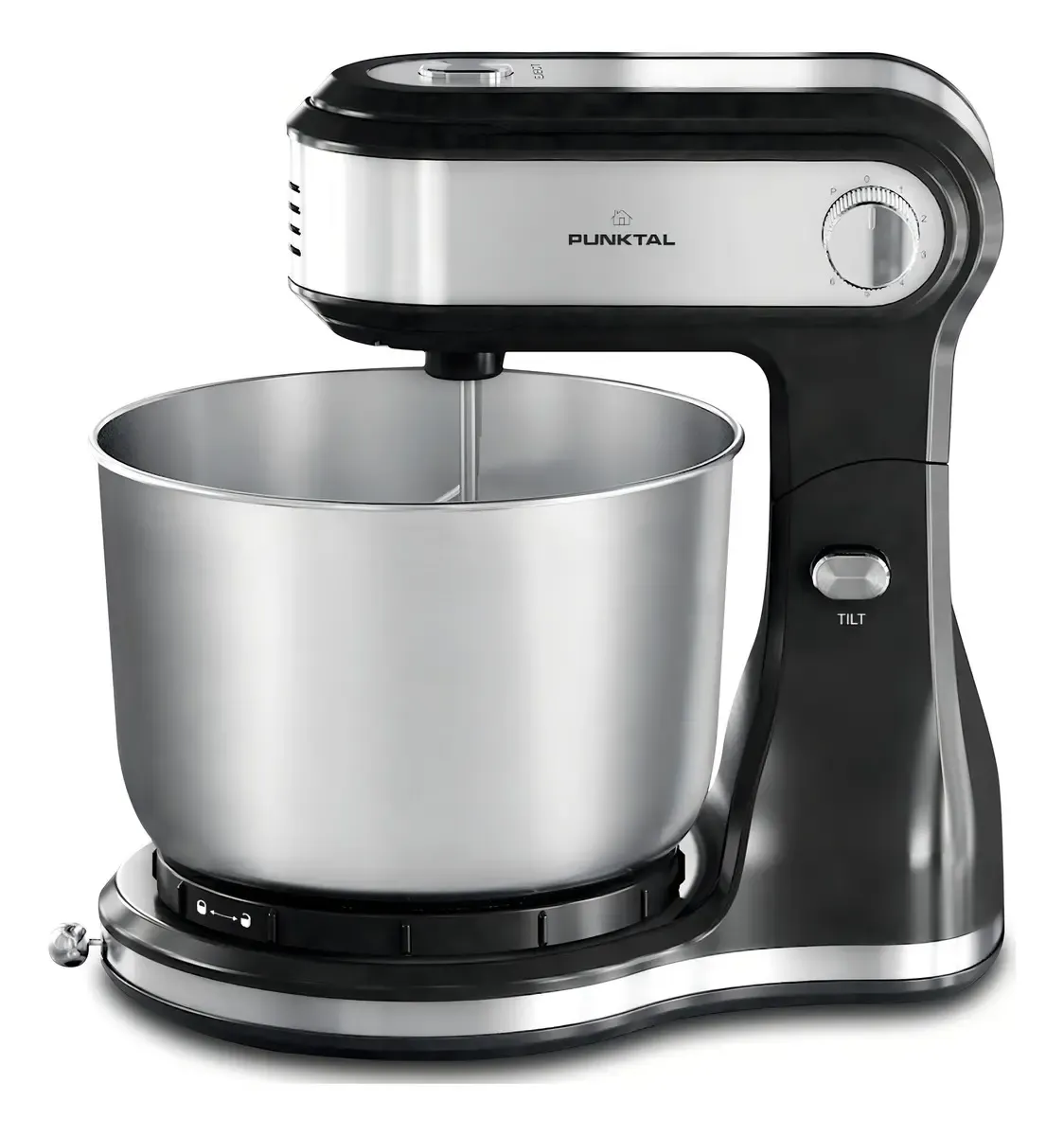 Batidora Punktal Bowl Giratorio De Acero 300 Watts Casahogar Color Negro Frecuencia 60