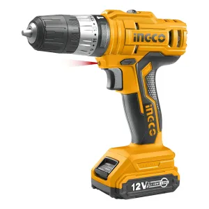 Taladro 10mm Atornillador Percutor 12v 2 Bat Cidli1222 - Smf Color Anaranjado