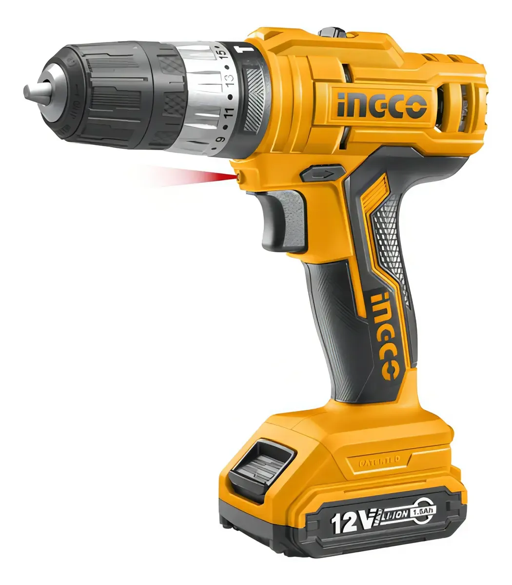 Taladro 10mm Atornillador Percutor 12v 2 Bat Cidli1222 - Smf Color Anaranjado