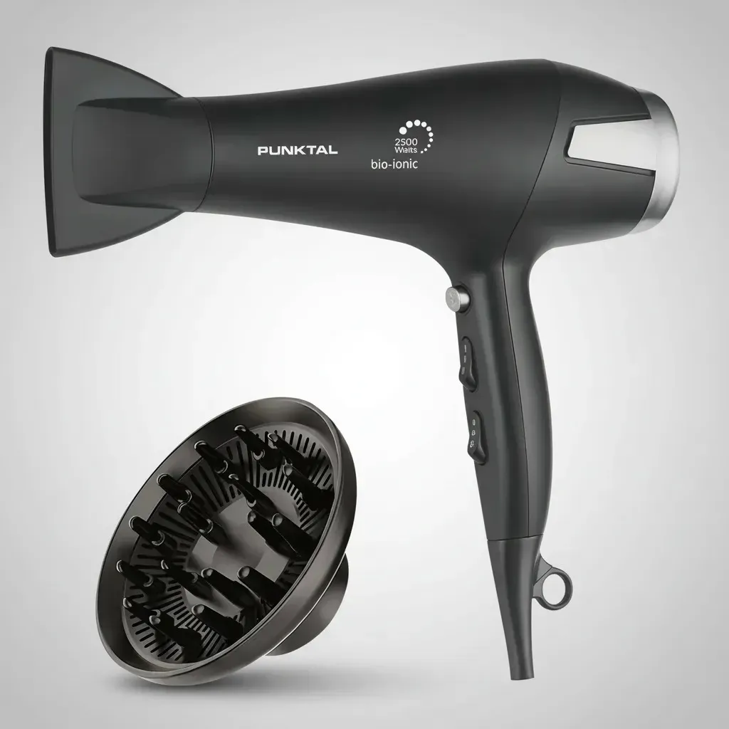 Secador De Pelo Punktal Pk-2500 Ion Con Difusor 2500w 3 Niveles De Calor 2 Velocidades Cable De 1,70 Mts - Imagen 9